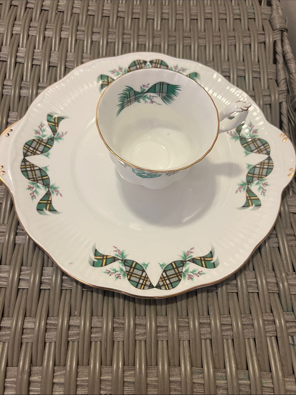 Vintage Royal Albert Cape Breton Island Teacup & 10” Handled Cake Plate Set